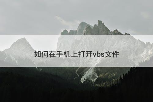 如何在手机上打开vbs文件