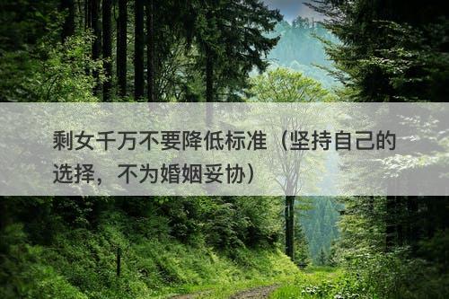 剩女千万不要降低标准（坚持自己的选择，不为婚姻妥协）-图1