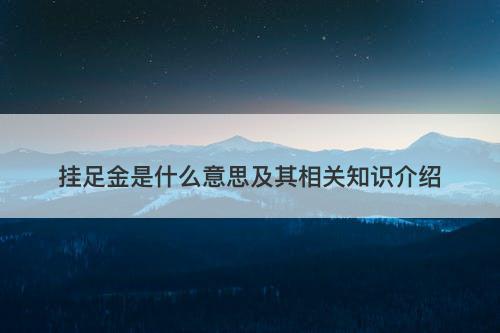 挂足金是什么意思及其相关知识介绍