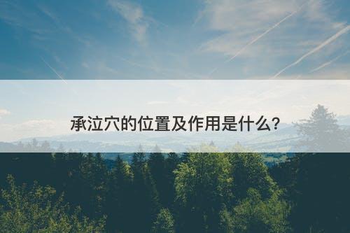 承泣穴的位置及作用是什么？