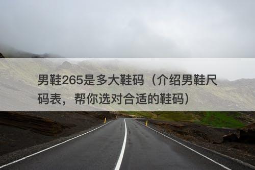 男鞋265是多大鞋码（介绍男鞋尺码表，帮你选对合适的鞋码）