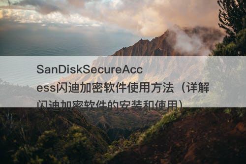 SanDiskSecureAccess闪迪加密软件使用方法（详解闪迪加密软件的安装和使用）