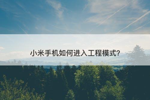 小米手机如何进入工程模式？