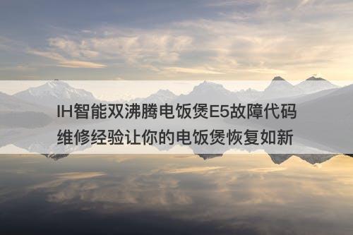 IH智能双沸腾电饭煲E5故障代码维修经验让你的电饭煲恢复如新