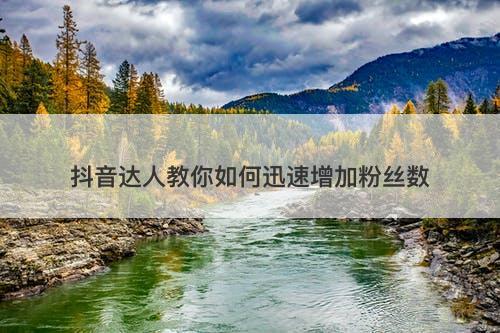 抖音达人教你如何迅速增加粉丝数