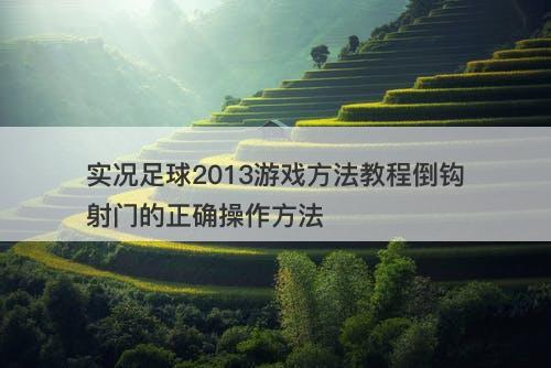 实况足球2013游戏方法教程倒钩射门的正确操作方法
