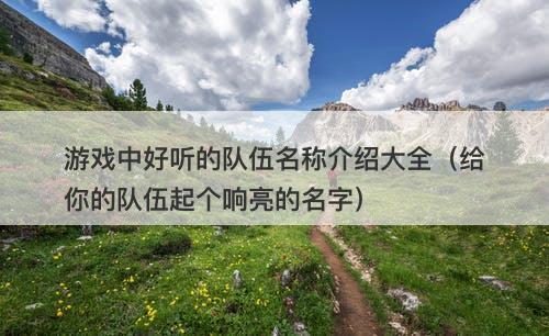 游戏中好听的队伍名称介绍大全（给你的队伍起个响亮的名字）