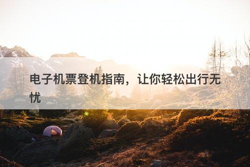 电子机票登机指南，让你轻松出行无忧