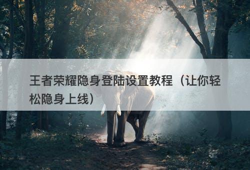 王者荣耀隐身登陆设置教程（让你轻松隐身上线）