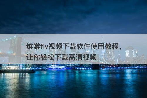 维棠flv视频下载软件使用教程，让你轻松下载高清视频