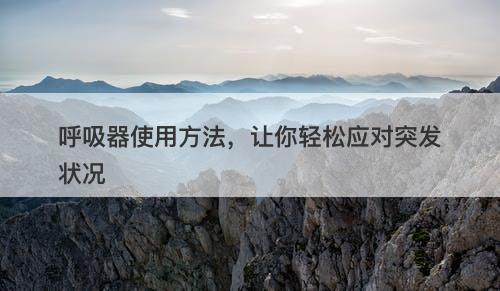 呼吸器使用方法，让你轻松应对突发状况