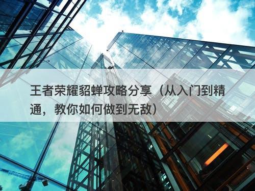 王者荣耀貂蝉攻略分享（从入门到精通，教你如何做到无敌）