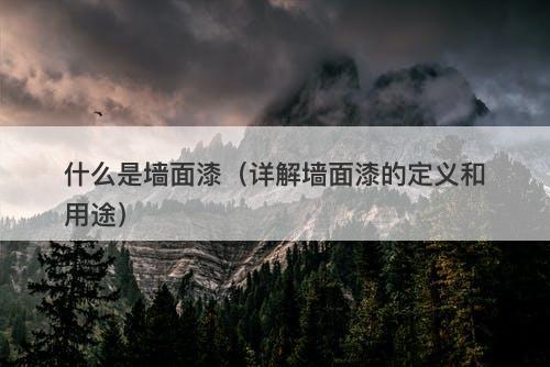 什么是墙面漆（详解墙面漆的定义和用途）