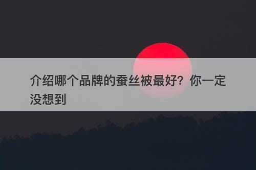 介绍哪个品牌的蚕丝被最好？你一定没想到