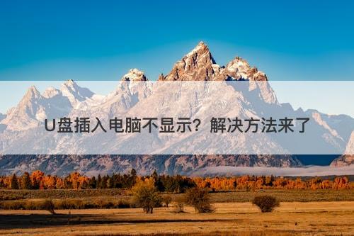 U盘插入电脑不显示？解决方法来了