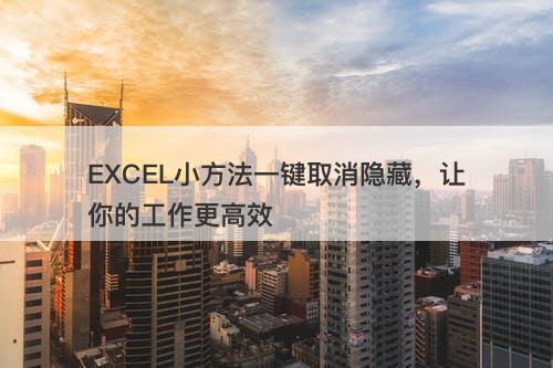 EXCEL小方法一键取消隐藏，让你的工作更高效