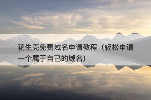 花生壳免费域名申请教程（轻松申请一个属于自己的域名）