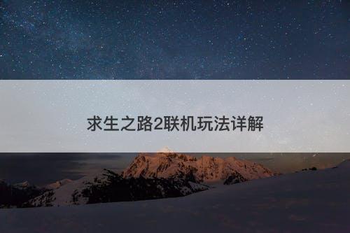 求生之路2联机玩法详解