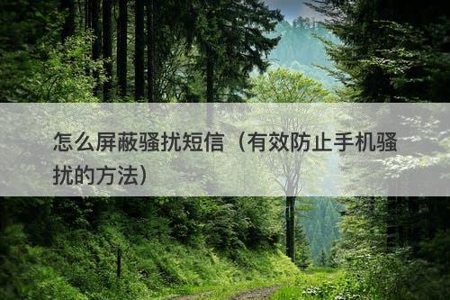 怎么屏蔽骚扰短信（有效防止手机骚扰的方法）