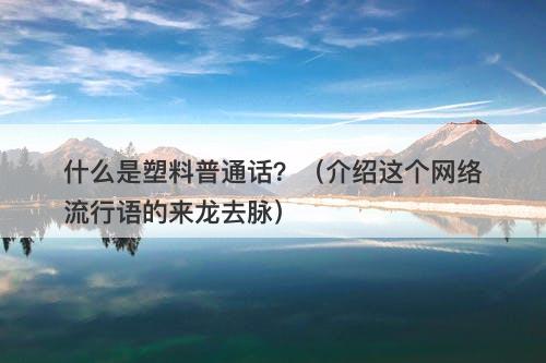 什么是塑料普通话？（介绍这个网络流行语的来龙去脉）