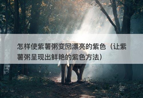 怎样使紫薯粥变回漂亮的紫色（让紫薯粥呈现出鲜艳的紫色方法）