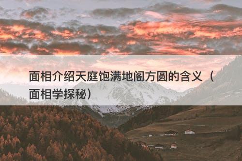 面相介绍天庭饱满地阁方圆的含义（面相学探秘）