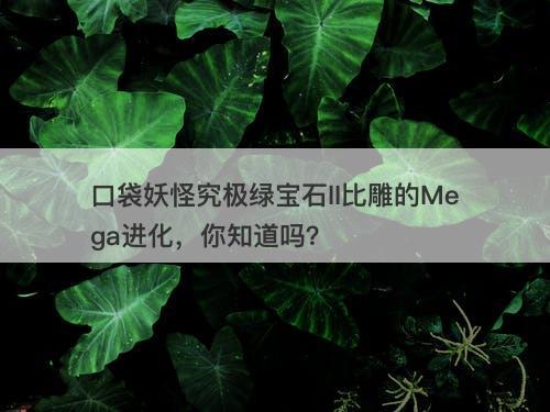 口袋妖怪究极绿宝石II比雕的Mega进化，你知道吗？