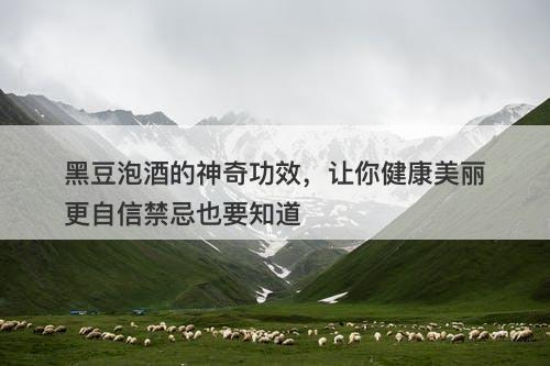 黑豆泡酒的神奇功效，让你健康美丽更自信禁忌也要知道
