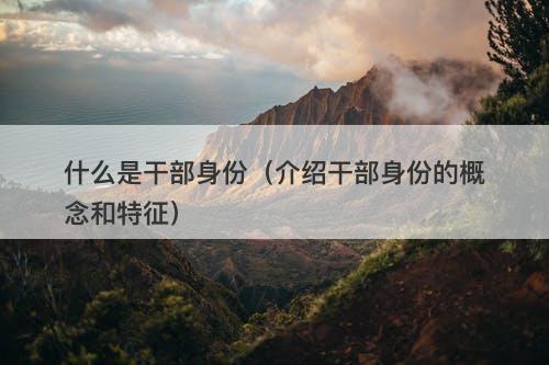 什么是干部身份（介绍干部身份的概念和特征）