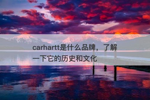 carhartt是什么品牌，了解一下它的历史和文化