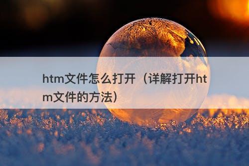 htm文件怎么打开（详解打开htm文件的方法）