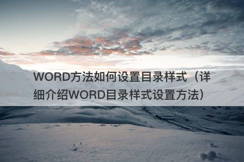 WORD方法如何设置目录样式（详细介绍WORD目录样式设置方法）