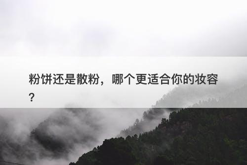 粉饼还是散粉，哪个更适合你的妆容？