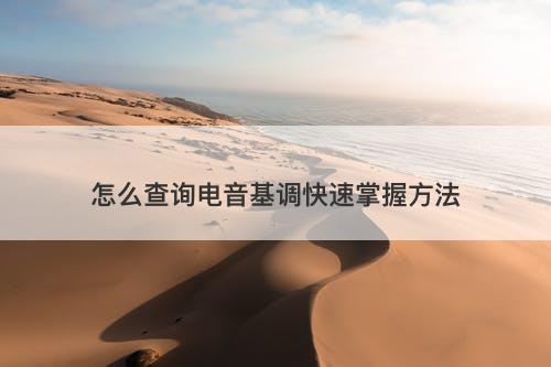 怎么查询电音基调快速掌握方法