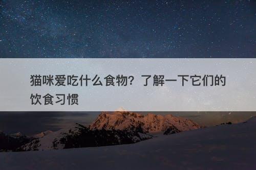 猫咪爱吃什么食物？了解一下它们的饮食习惯