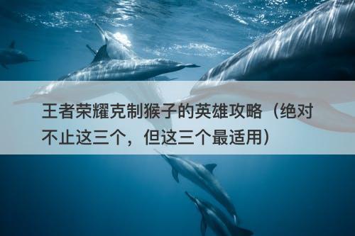 王者荣耀克制猴子的英雄攻略（绝对不止这三个，但这三个最适用）