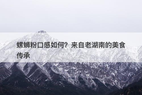 螺蛳粉口感如何？来自老湖南的美食传承