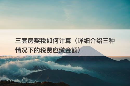 三套房契税如何计算（详细介绍三种情况下的税费应缴金额）