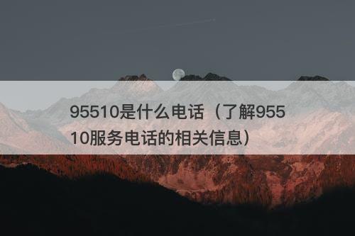 95510是什么电话（了解95510服务电话的相关信息）