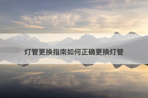灯管更换指南如何正确更换灯管