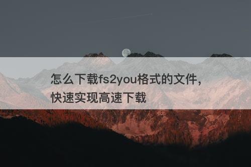 怎么下载fs2you格式的文件，快速实现高速下载