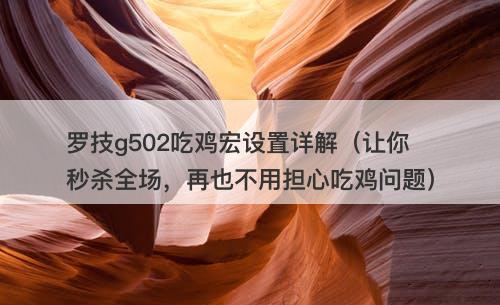 罗技g502吃鸡宏设置详解（让你秒杀全场，再也不用担心吃鸡问题）
