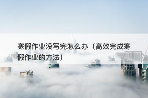 寒假作业没写完怎么办（高效完成寒假作业的方法）