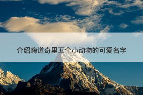 介绍嗨道奇里五个小动物的可爱名字