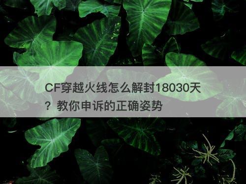 CF穿越火线怎么解封18030天？教你申诉的正确姿势