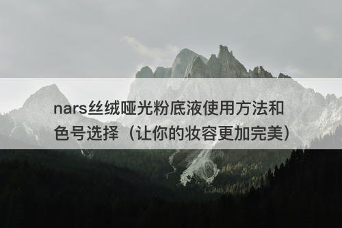 nars丝绒哑光粉底液使用方法和色号选择（让你的妆容更加完美）