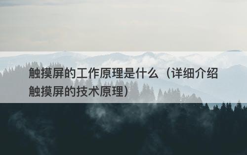 触摸屏的工作原理是什么（详细介绍触摸屏的技术原理）