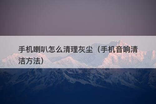 手机喇叭怎么清理灰尘（手机音响清洁方法）