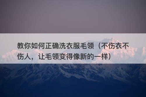 教你如何正确洗衣服毛领（不伤衣不伤人，让毛领变得像新的一样）