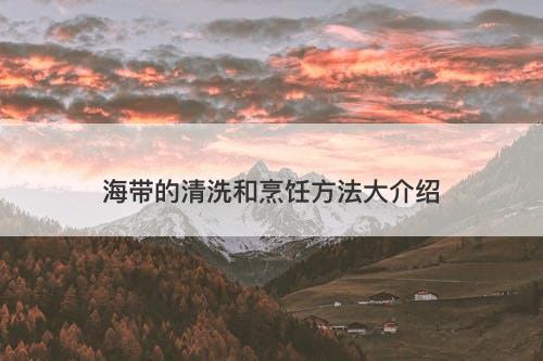 海带的清洗和烹饪方法大介绍